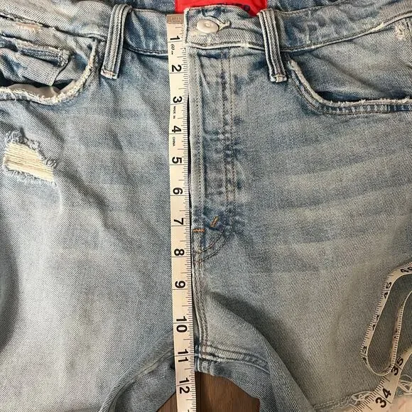 Mother x Carolyn Murphy Distressed Patchwork Tomcat Ankle Undone Jeans Size 27 - Picture 15 of 16